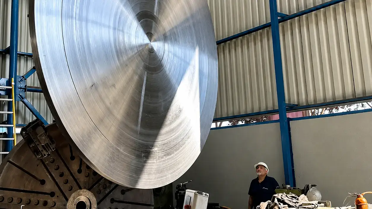 Puerta de acero de 3000mm fabricada por Metalcor para central hidroeléctrica